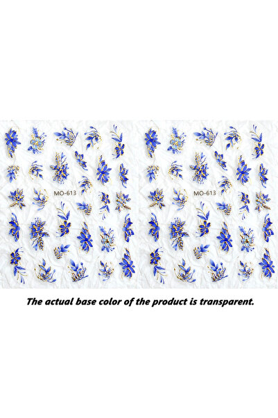 Choice1 MO-613-2PCS 3D Flower Nail Stickers - Spring Blue Floral Design for T...