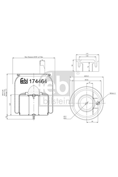 FEBI BILSTEIN Perna de Aer Fata (fara Acoperire Diametru: 226/259mm ) Rvi C T...