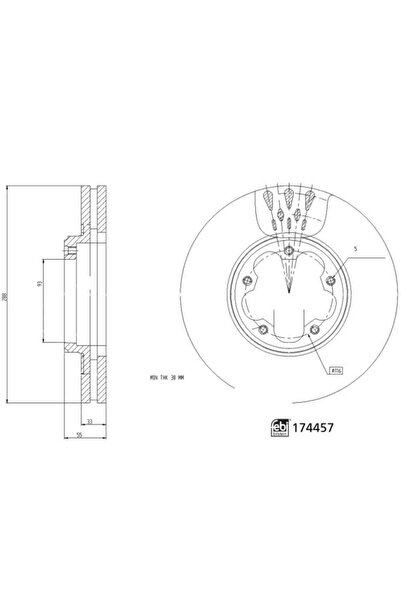 FEBI BILSTEIN Set 2 Discuri Frână Față Dreapta/Stânga Ford Tourneo Custom V36...