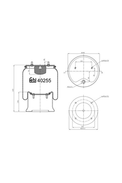 FEBI BILSTEIN Perna de Aer Spate (diametru: 260/286mm ) Schmitz Weweler