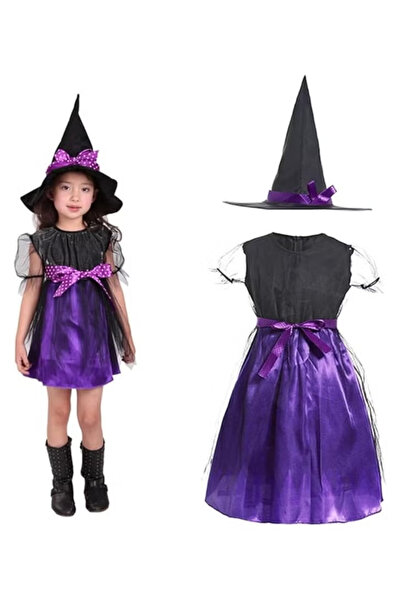GGEROU Cute Children Halloween Purple Witch Costume for Girls, Toddler Infant...