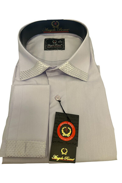 OEM Camasa barbati lila deschis, maneca lunga, slim fit, bumbac-poliester, ma...