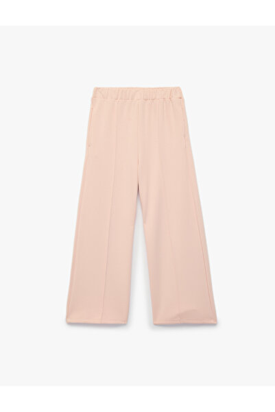 Koton Elastic Waist Viscose Blend Wide Leg Trousers