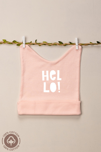 Miniel Unisex Baby Hello Printed Eared Combed Cotton 100% Cotton 6-12 Months ...