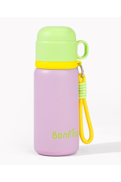 Bonfino زجاجة ماء مع فرشاة تنظيف، تصميم عازل للحرارة، غطاء لولبي، حلقة حمل، خ...
