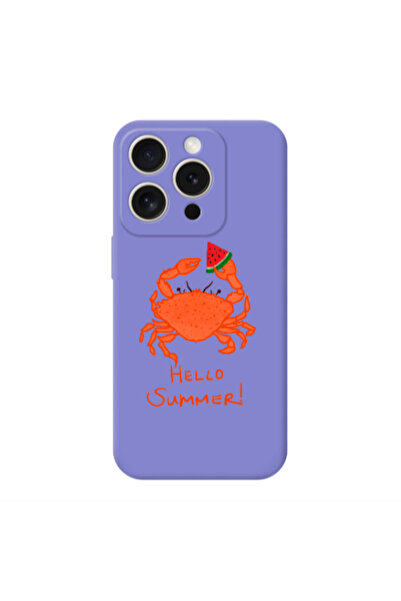 Other Apple iPhone 15 Pro Max Hello Summer! Purple Colored Silicone TPU Θήκη