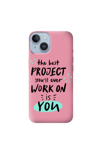Other Apple iPhone 14 The Best Project Pink Colored Silicone TPU Θήκη