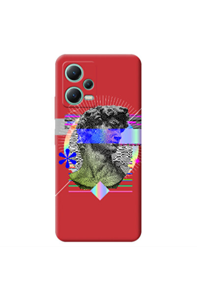 Other Xiaomi Redmi Note 12 Pro 5G Statue pixels Red Colored Silicone TPU Θήκη