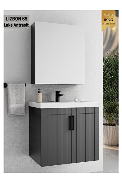 Wons Bathroom Lizbon 65 cm Lake Antrasit Banyo Dolabı