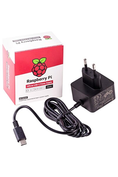 Raspberry Pi Alimentator oficial 4 Model B - negru cu conector USB-C si priza EU