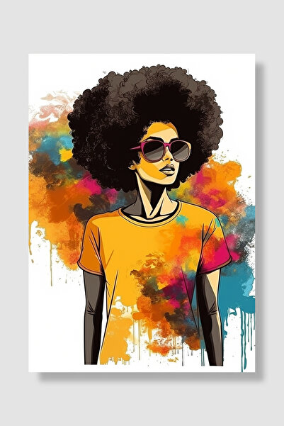 Luna Marissa Poster afričke žene, šarene boje, prskane afro žene, zidni dekor...