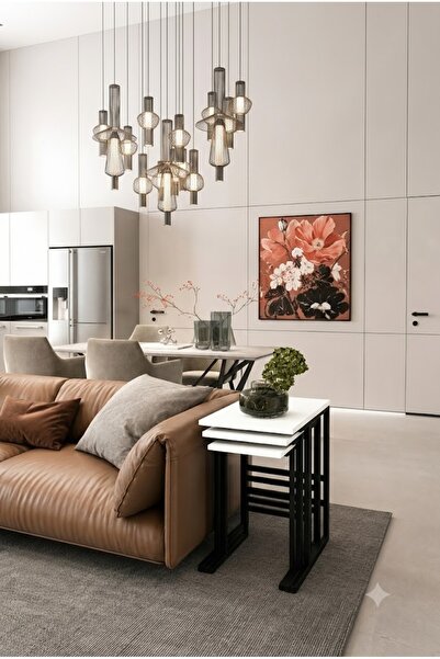 LİON MOBİ LİON NEST SEHPA 3 LÜ METAL AYAKLI ZİGON SEHPA