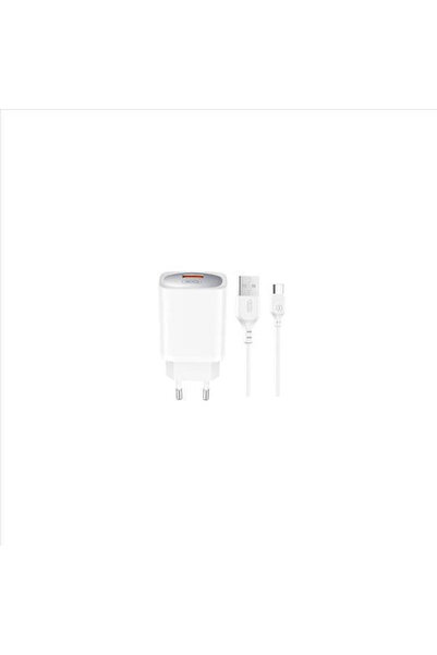 Xo Φορτιστής με θύρα USB-A και καλώδιο USB-C 18W Λευκός (CE19)