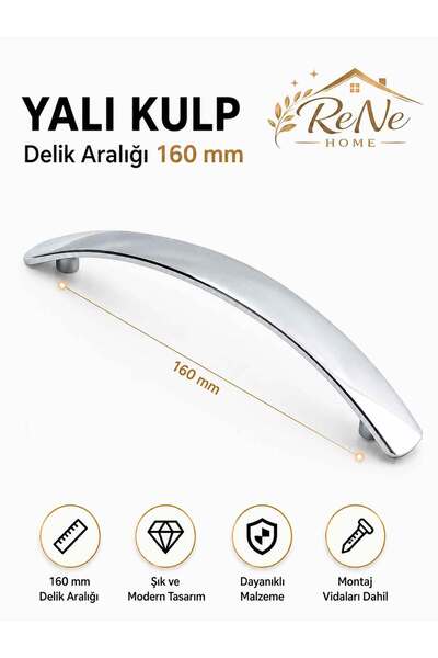 ReNe HOME Yalı 160 mm Krom Mobilya Kulpu Dolap Çekmece Mutfak Banyo Gardırop ...