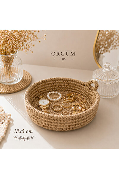 ÖRGÜM Coș 18x5 Cm Coș de dimensiuni mici Organizator de bijuterii