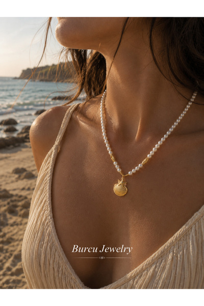 BURCU JEWELRY Maris Deniz Yıldızı & Deniz Kabuğu İnci Kolye