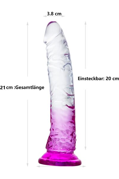 Sensvia Şeffaf Jel Dildo 21 cm – Vakum Tabanlı Esnek Realistik Anal ve Vajinal Kullanıma Uygun Tasarım