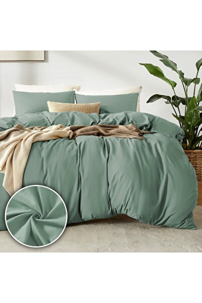 puredown single bed linen Top Bottom Set , Oeko-Tex microfiber, green, 135 x ...