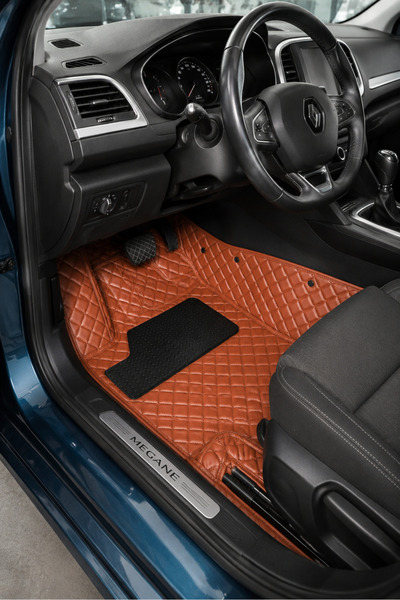PASPASGRAFT Renault BOREAL Taba Renk 8D Diamond Premium Havuzlu Deri Oto Paspas