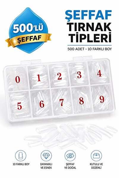 Tikatti 500'lü Şeffaf Tırnak Tipleri