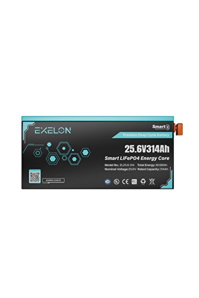 Exelon 25.6V 314AH Lifepo4 Lityum Akü | Bluetooth + LCD Ekran