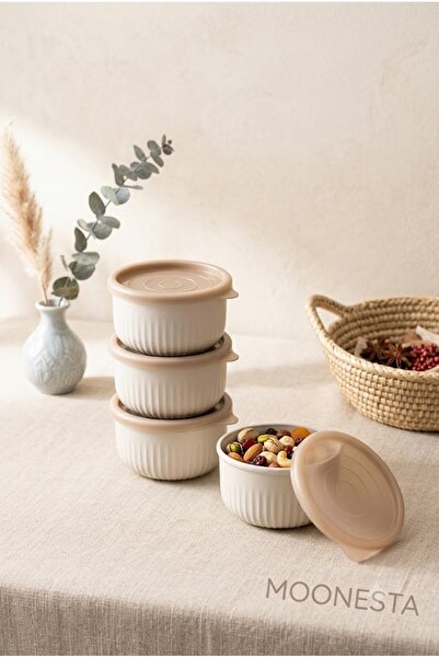 Madame Coco Lucca 4-Piece Storage Container Set - Beige - 10 cm