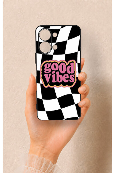 Vip Case Vivo Y05 4G Uyumlu Black Good Vibes Desenli Silikon Kılıf