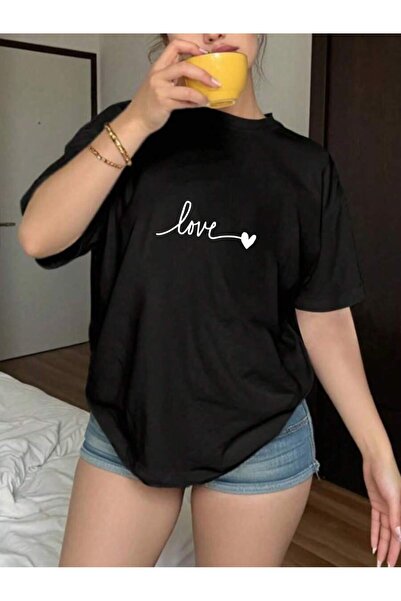 DASH WEAR Unisex Men/Women Love Special Printed Oversize Cotton Crew Neck T-S...