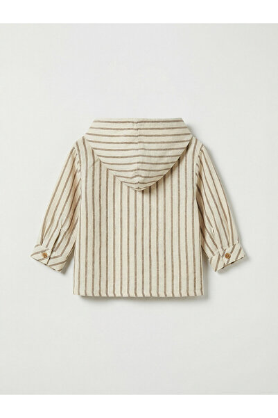 LC Waikiki Hooded Long Sleeve Striped Baby Boy Shirt