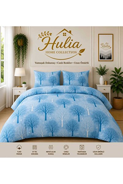 hulia home Ranforce Elastic Sheet Bedding Set Double Size Cotton Soft Texture...