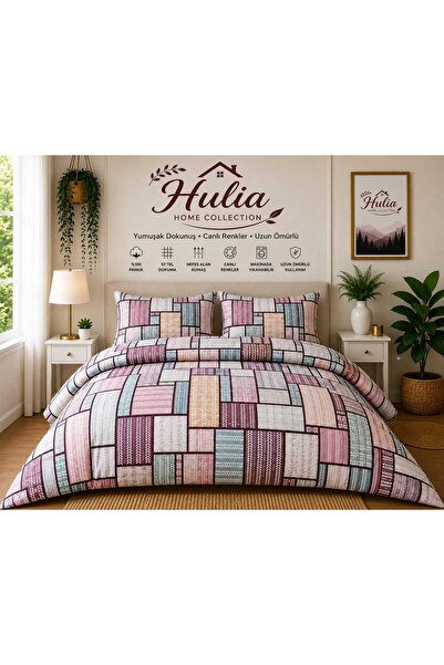 hulia home Ranforce Elastic Sheet Bedding Set Double Size Cotton Soft Texture...