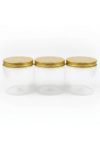 JIHAM 3 PCS Plastic Storage Jar 500 ml - 8.5×8.5 cm