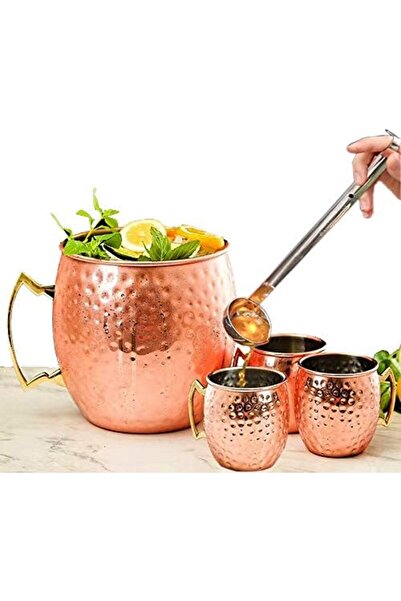 ARTC Mojito Copper Mug Set of 5 Moscow Mule Copper Mugs Handcrafted Solid Cop...