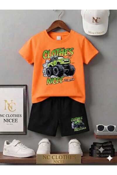 NC Nicee Clothes Summer Children's T-Shirt Shorts Unisex (Clothes Green Truck...