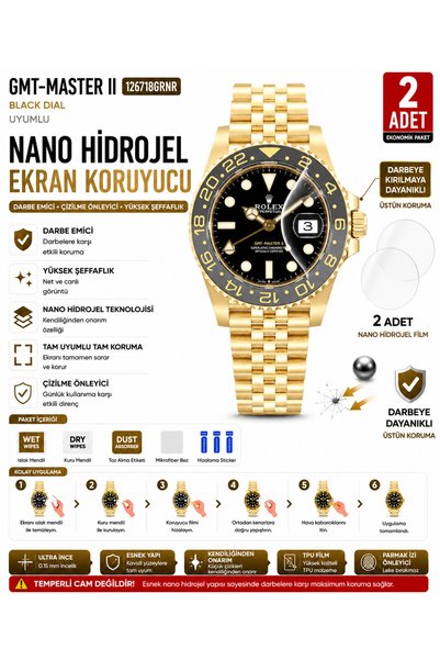 Astakos Rolex GMT-Master II 126718GRNR Uyumlu Nano Hidrojel Ekran Koruyucu 2 ...