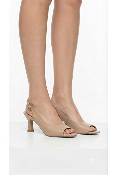 DX AYAKKABI Women's Nut Burnu Open Corner Low-Heeled Shoes