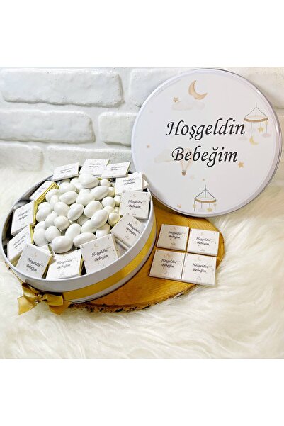 Sweet Story 80 Adet+200 Gr Drajeli Bebek Dönence Temalı İsme Özel Hoşgeldin K...