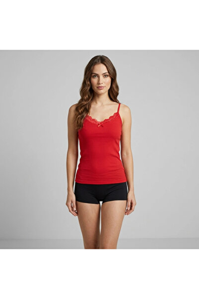 AYS Women's Ribbed Cotton Undershirt Red 6-Pack