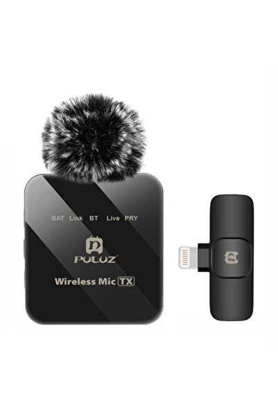 PULUZ Microfon lavalieră wireless pentru iPhone/iPad cu port Lightning, rază ...