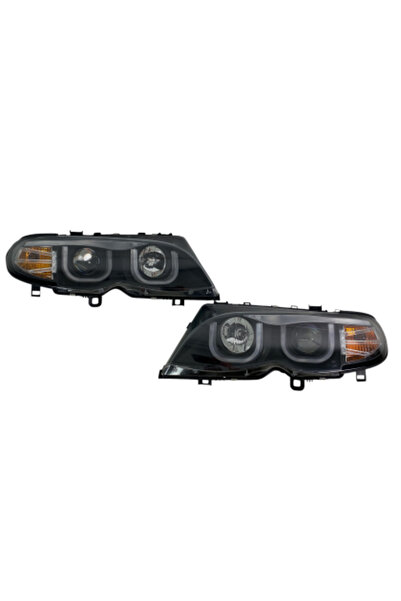 OEM Μπροστινά φώτα με 3D angel eyes για BMW E46 (2001-2005) σεντάν, κόμπι