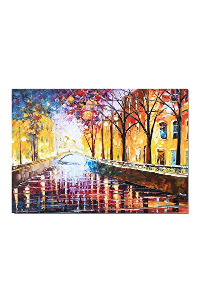 artnova Ръчно рисувана картина с градски пейзаж. Магически вечер, 70x50см, ма...