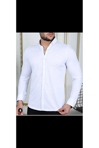 Cinar erkek giyim Men's Sports Shirt Non-Stretch Stretchy Lycra Slimfit Long ...