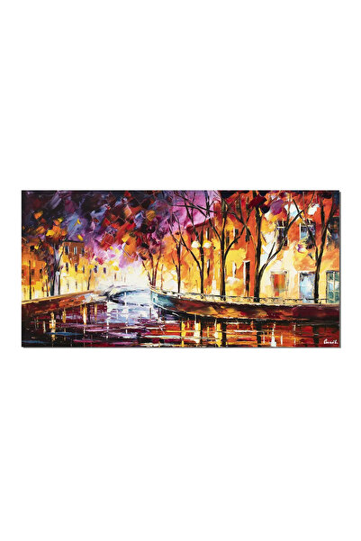 artnova Tablou pictat manual gigant, Peisaj citadin, impresionist, 140x70cm u...