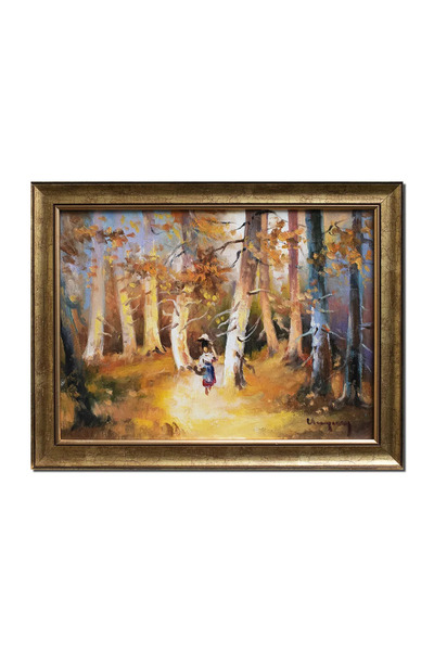 artnova Χειροποίητη ζωγραφική τοπίου με αγρότισσα, πλαισιωμένη, 45x35 εκ. λάδ...