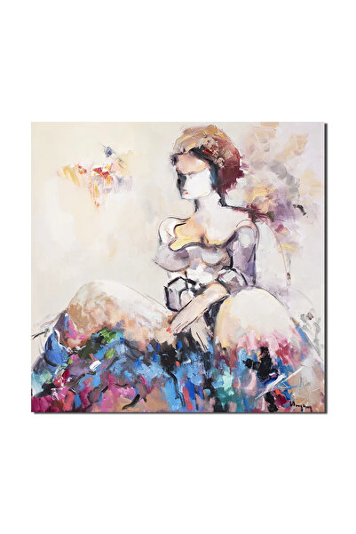 artnova Ръчно рисувана картина на женска фигура, Мадам, 80x80см, маслена на п...