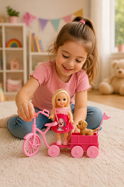 Genel Markalar 12 Cm Bisiklet ve Pusetli Bebek