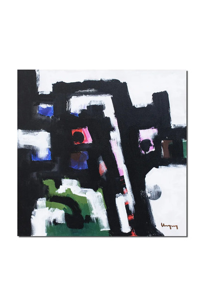 artnova Tablou abstract pictat manual, Serenity, 60x60cm pictura ulei pe panz...