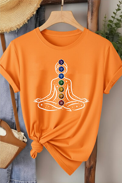 l'eivor 7 Chakra Symbol Printed Women's Cotton T-Shirt