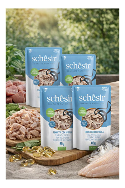 Schesir Complete Nutrition - Tuna with Sea Bass in Jelly - Complete and Balan...