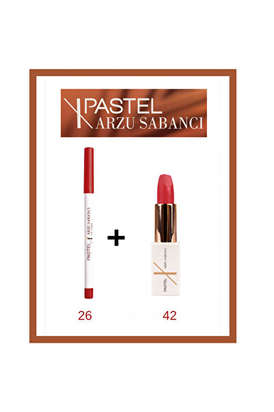 Pastel X Arzu Sabancı Lip Pencil 42 - Lipstick 26 Lip Combo Set